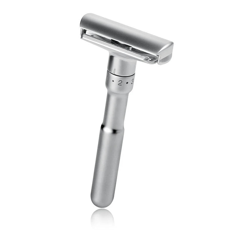 Adjustable Safety Razor Double Edge Classic Mens Shaving Hair Removal Shaver it with 5 PCS Titanium Coated Blades Shaver