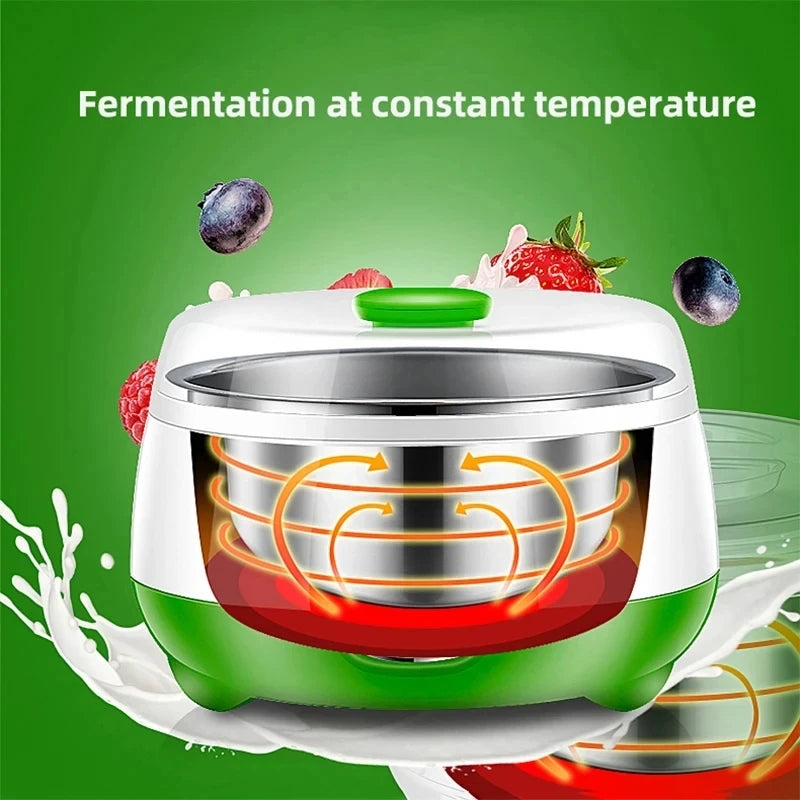 1L Electric Yogurt Maker - Automatic Multifunctional Fermenting Machine for Yogurt, Natto & Rice Wine