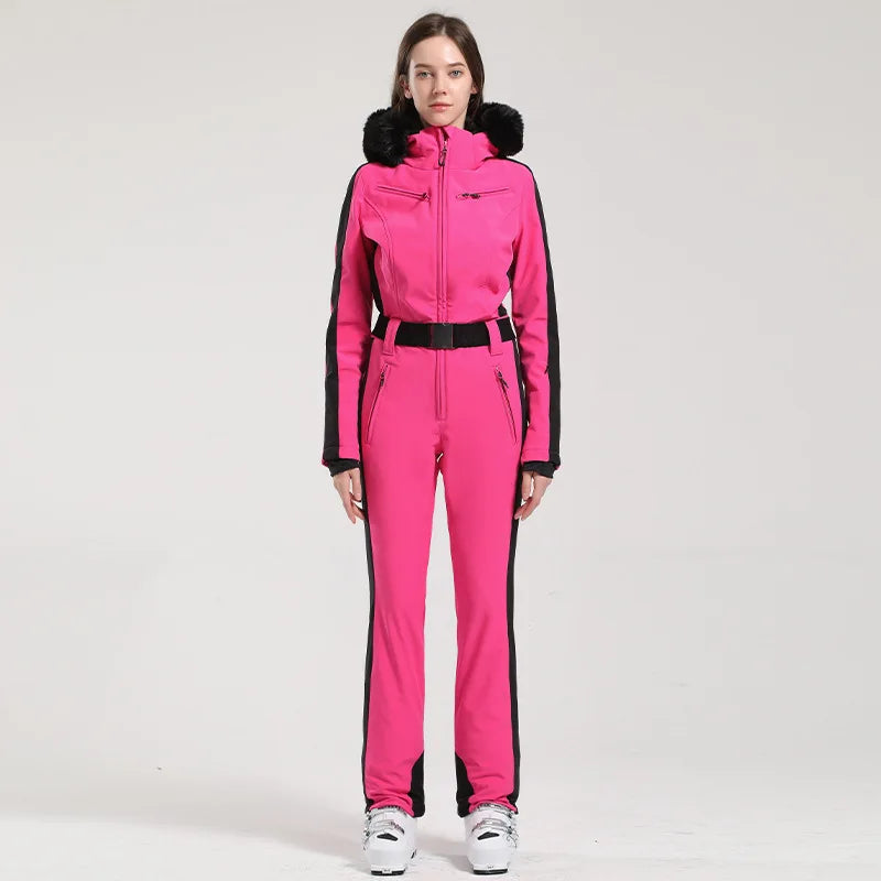 Ski Suit for Women, Jumpsuit, Thermal, Thicken, Waterproof, Windproof, Outdoor Sport Wear, Snowboard, Mountain, New, Winter