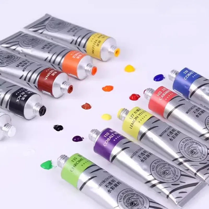 Paul Rubens 36 Colors Non-transparent Watercolor Paint Tube 15ml Professional Watercolour For Painting Anime Art Supplies