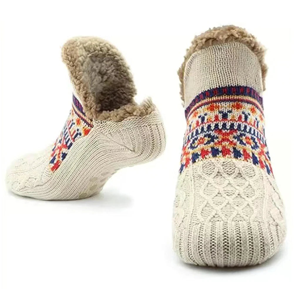 Men Women Winter Indoor Home Slippers Socks Non Slip Carpet Sock Warm Bedroom Sleeping Sock Soft for Christmas