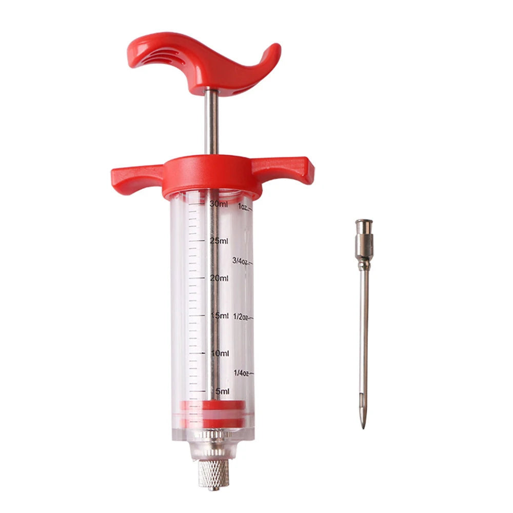 Professional BBQ Meat Injector Syringe with 3 Stainless Steel Needles