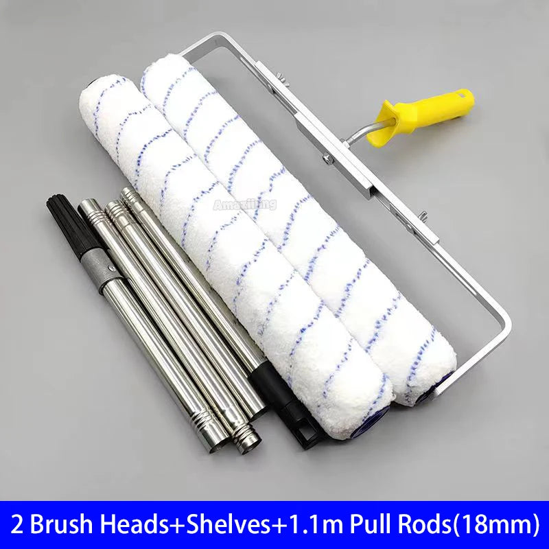 Professional 18-Inch Paint Roller Brush Set with Aluminum Handle - 6mm/9mm Microfiber