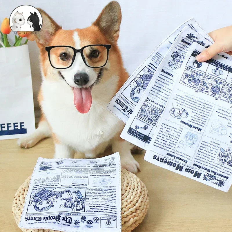 Bite-resistant Newspaper dog toys Funny Squeaky Sounder Sounding Paper Small medium chew dog toys Frenchbull Easy clean puppy