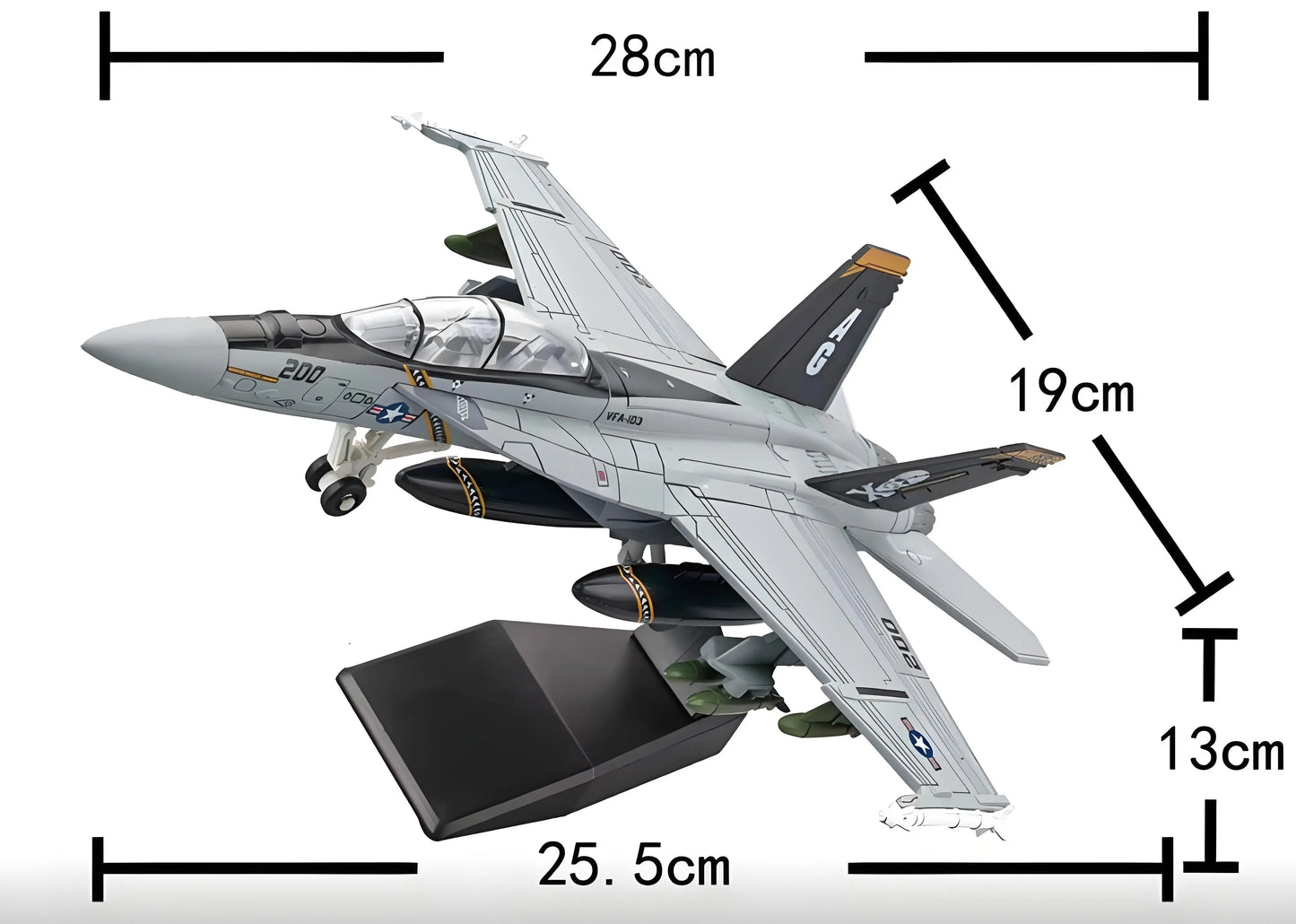 1:72 Scale Replica F18 F-18 VF103 Grumman Tomcat Super Hornet F/A-18F Pirate Flag Fighter US Navy Plane  Military Model Toy