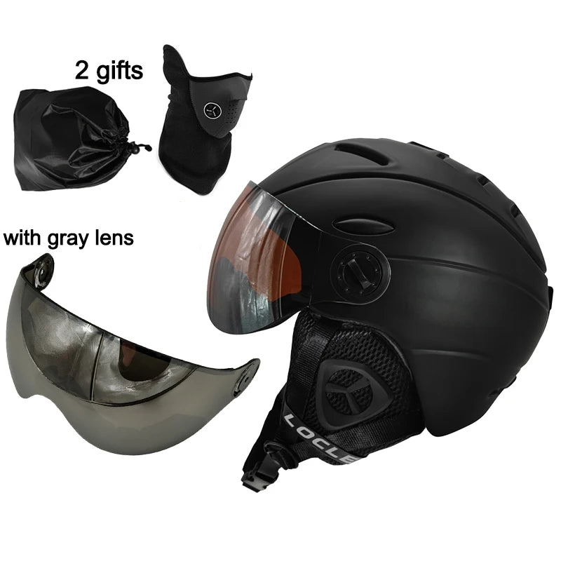 LOCLE Goggles Skiing Helmet Visor Men Women IN-MOLD CE Certificate Outdoor Sports Snow Snowboard Helmet Skateboard