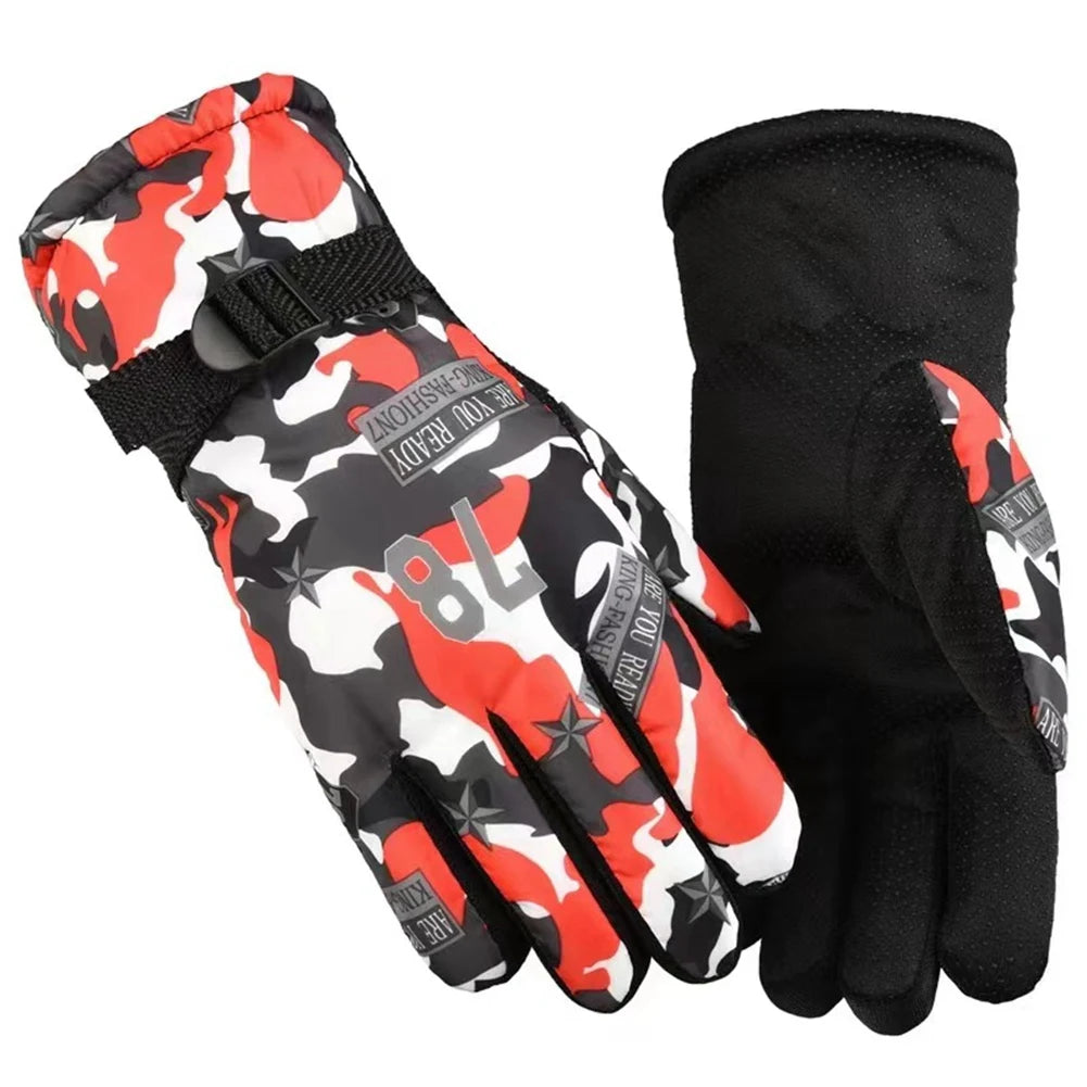 Warm Ski Gloves Polyester Warm&Light Waterproof And Breathable The Wrist Can Be Tightened And Relaxed for A Better Fit