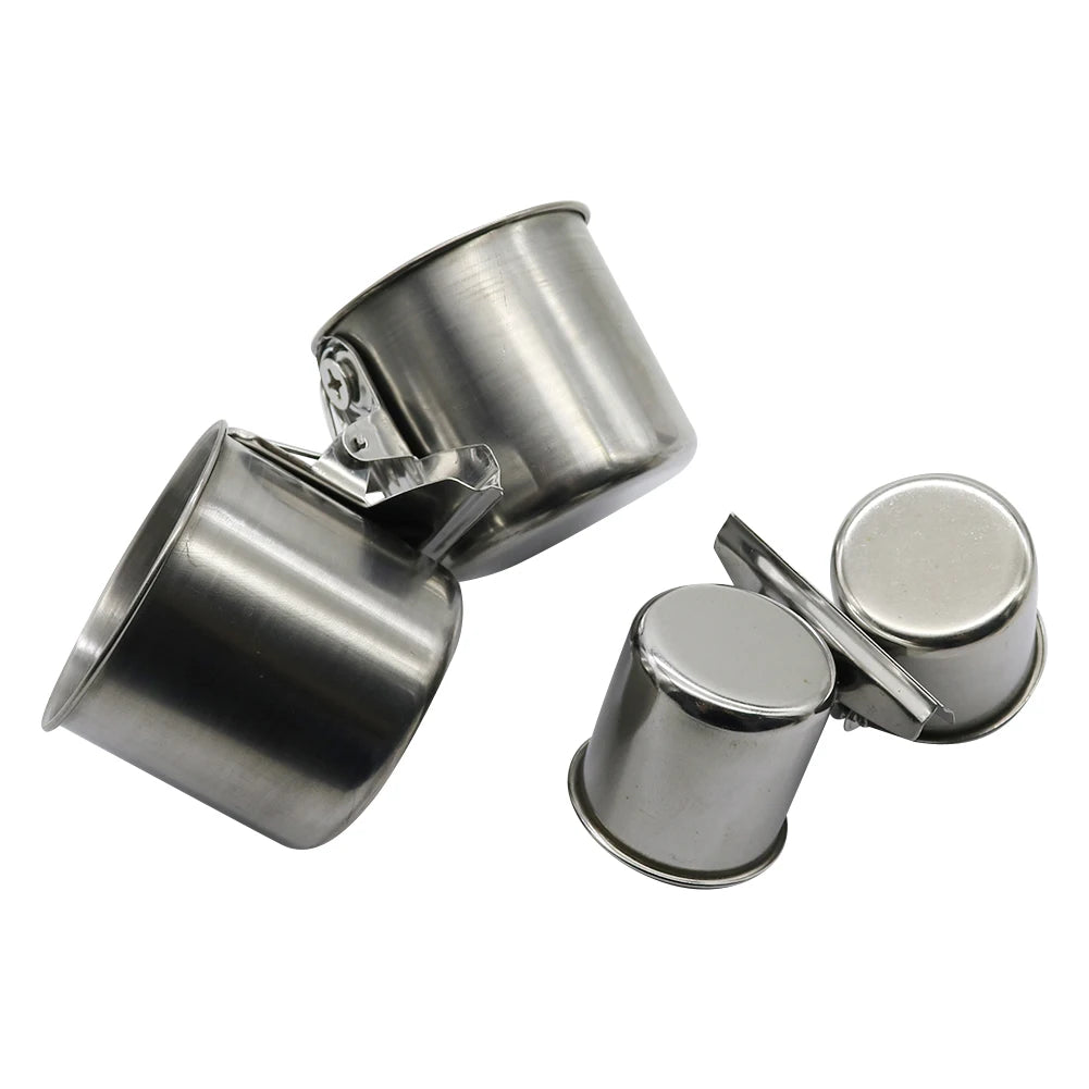 Pet Stainless Steel Bird Feeder Double Cup/Single Cup With Clip Parrot Feeder Round Birdhouse Food Drinking Water Feeding Bowl