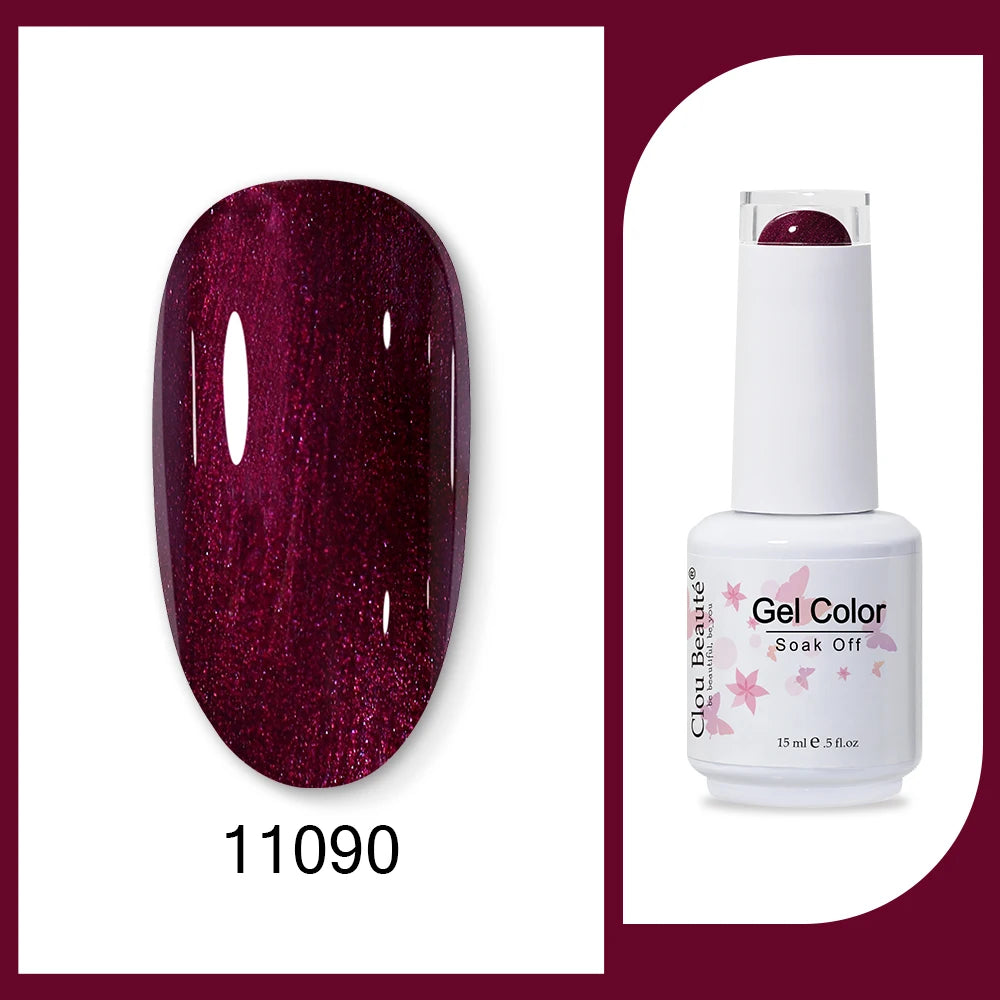 Clou Beaute 15ml HEMA TPO FREE Gel Nail Polish Bright Dark Army Green Gel Lacquer Semi Permanent Art Organic  Nail Gel Varnish