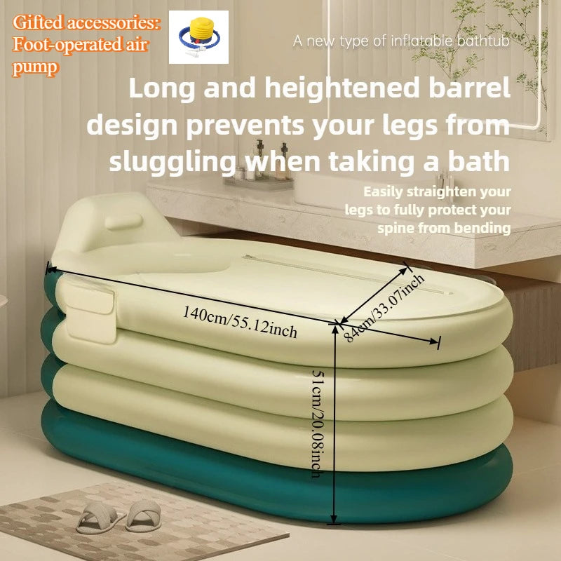 1 unit of household adult inflatable bathtub for children's bathing, thick bathtub for portable storage, ice bath,steam bath tub