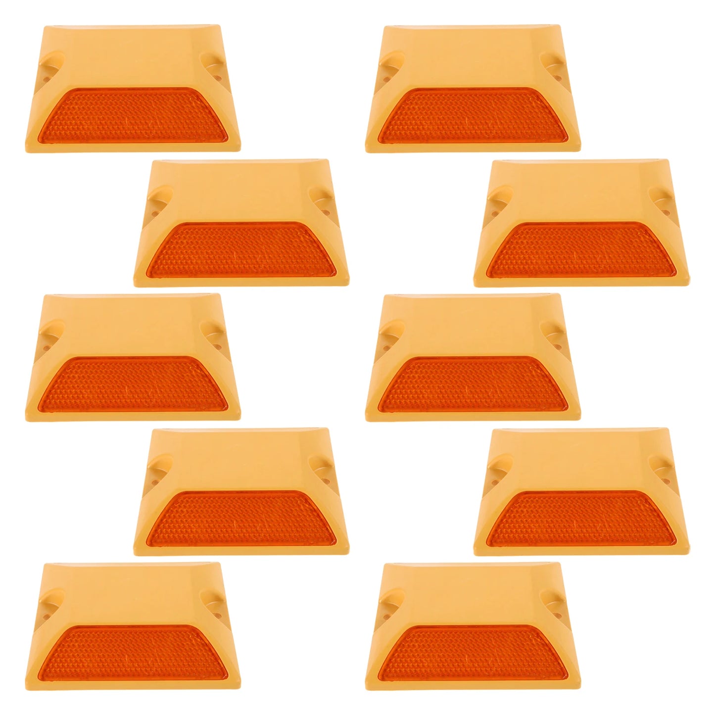 10 Pcs Traffic Facilities Laid Highway Markers Cast Aluminum Reflective Safety Polycarbonate Plastic Guardrail Reflectors