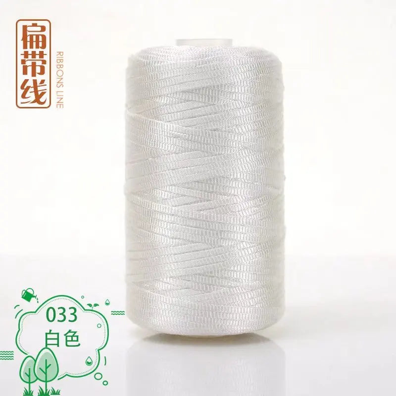 Flat line ice silk ice hemp bright silk hollow light body line summer sun hat hand-woven diy hook bag slipper cushion