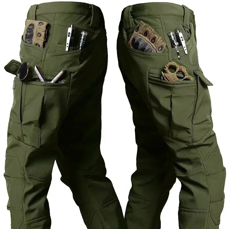 S-6XL 125kg Knee Double Layer Thickened Winter Men Multi Pocket Camouflage Waterproof and Windproof New IX7 Assault Pants