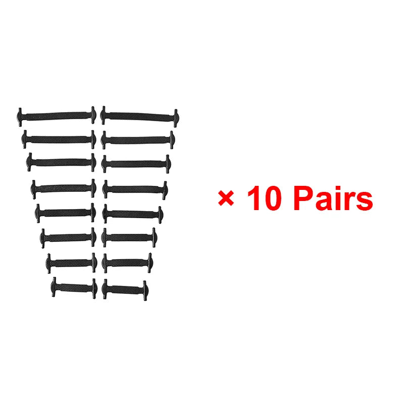 Premium Silicone No-Tie Shoelaces - 16-Piece Elastic Lazy Laces Set