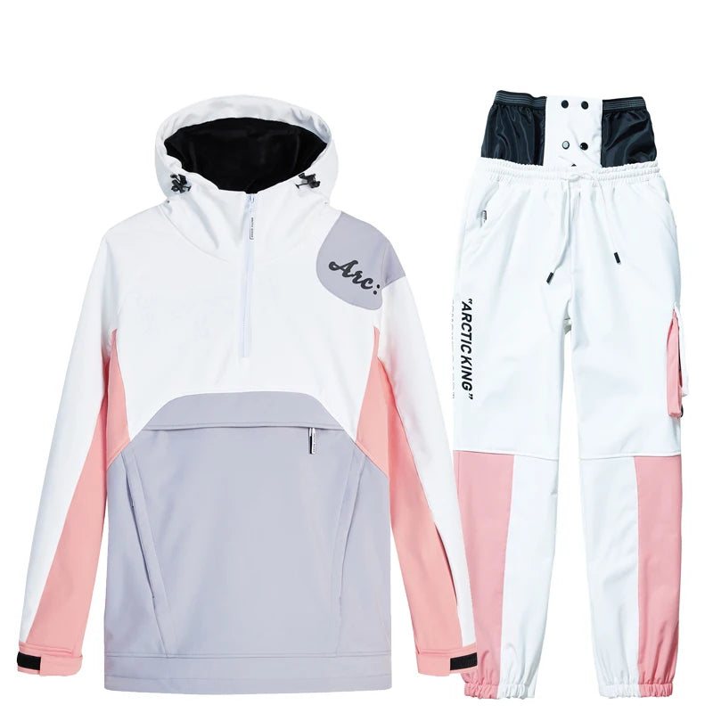 New Fashion Snowboard Suit Men Women Ski Hoodie Set Winter Windproof Waterproof Warm Jacket Pants Skiing Suit Snow Overalls