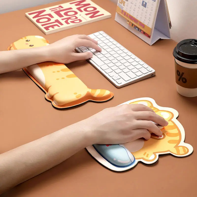 Ergonomic Corgi Mouse Pad with Wrist Rest - Memory Foam Keyboard Support Cushion