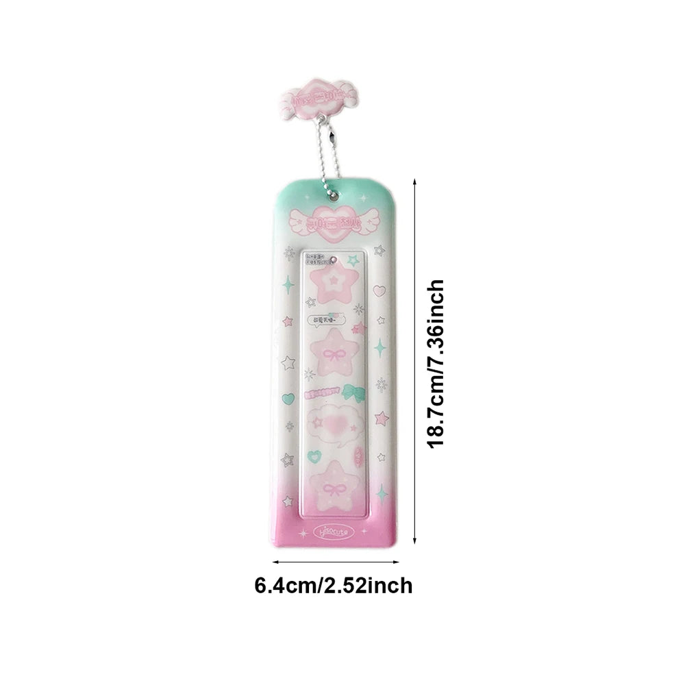 Ins Style Cute Angel Heart 4 Grid Card Holder Korea Idol Mini Card Storage Pendant Sets Life 4 cut Card Holder Bookmark Holder