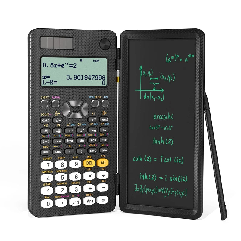 Solar Scientific Calculator - 417 Functions LCD Notepad - Professional Foldable Calculator for Students