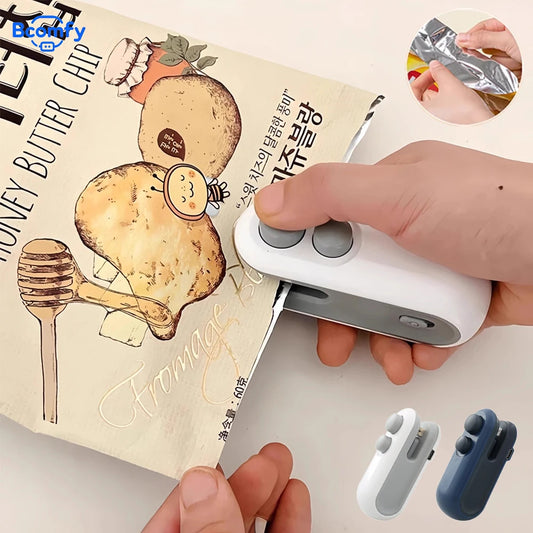 2-in-1 Rechargeable Mini Heat Sealer - Portable Bag Sealing Machine for Food Storage