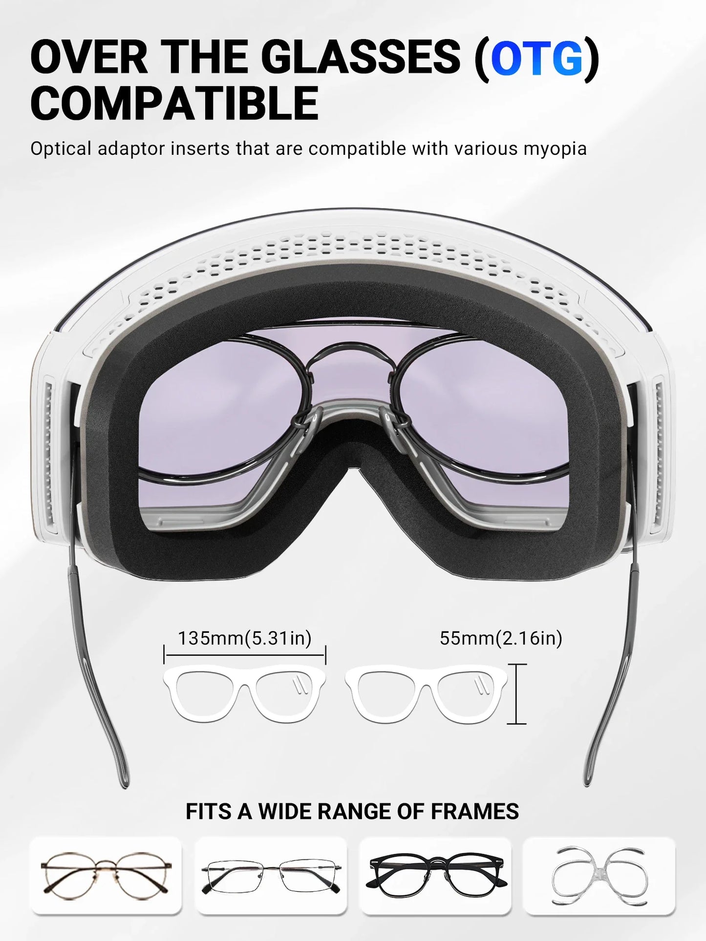 KAPVOE Photochromic Skiing Glasses Anti-fog Winter  for Men Women Outdoor Sports Glasses Racing Backcountry Skiing Snow Eyewear