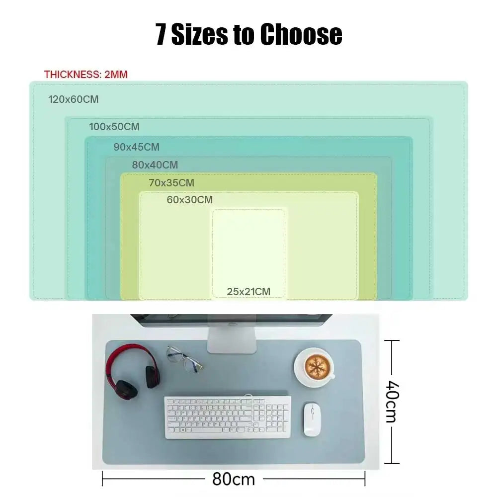 Large Size Office Computer Desk Protector Mat PU Leather Waterproof Non Slip Mouse Pad Desktop Keyboard Desk Pad Gaming Mousepad