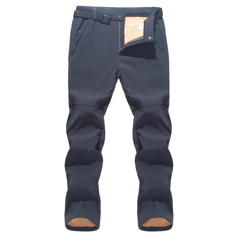 TRVLWEGO Men Winter Pants Hiking Camping Softshell Windproof Thickened Thermal Women Outdoor Walking Trekking Ski Trousers