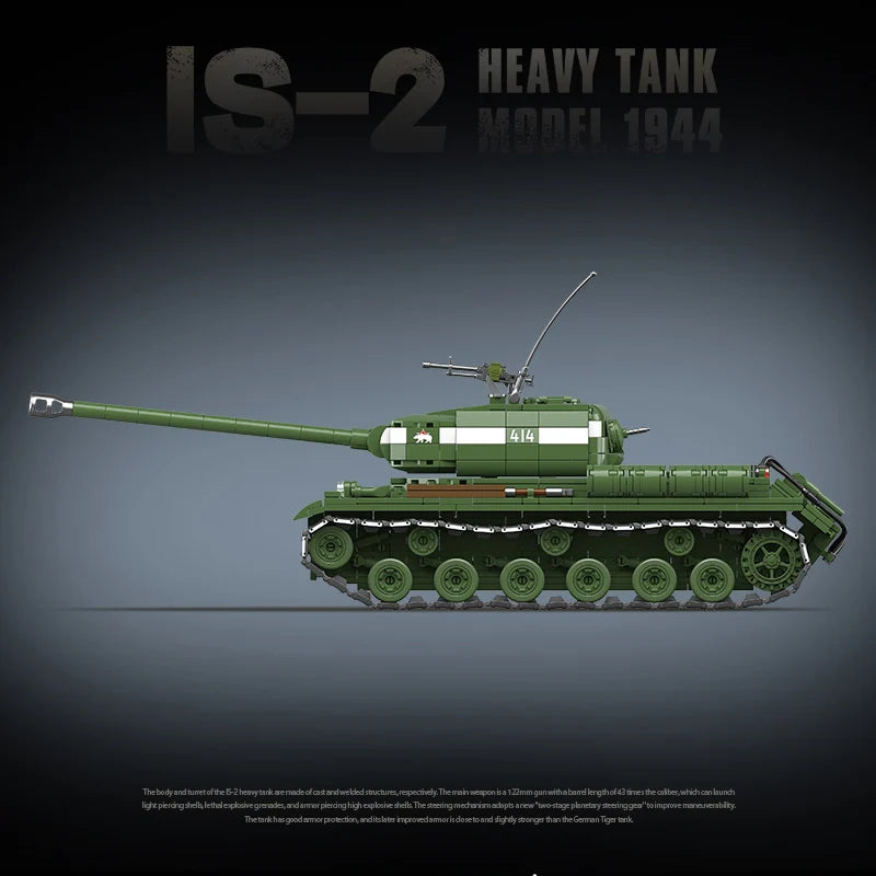 IS-2 Heavy Tank 1944 Assembled Military Building Blocks Toy Boy Puzzle Hands on Brainstorming Gift