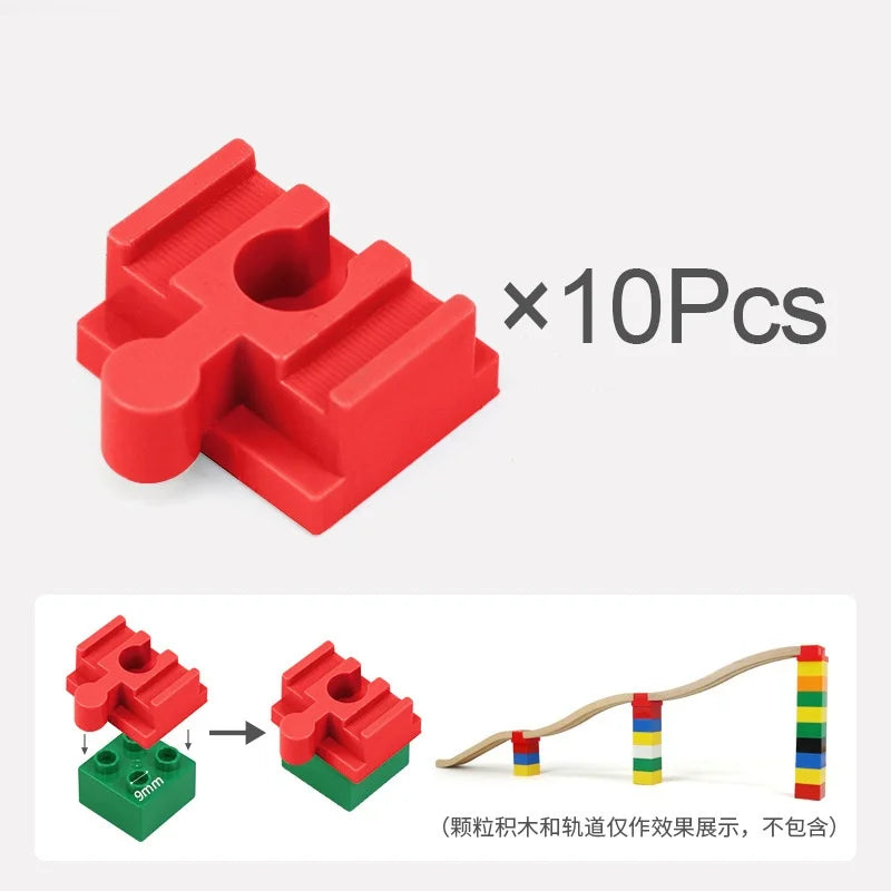 5-10PCS Wooden Train Track Accessories Plastic Building Blocks Adapters Wooden Track Connectors fit Wood Tracks Toys