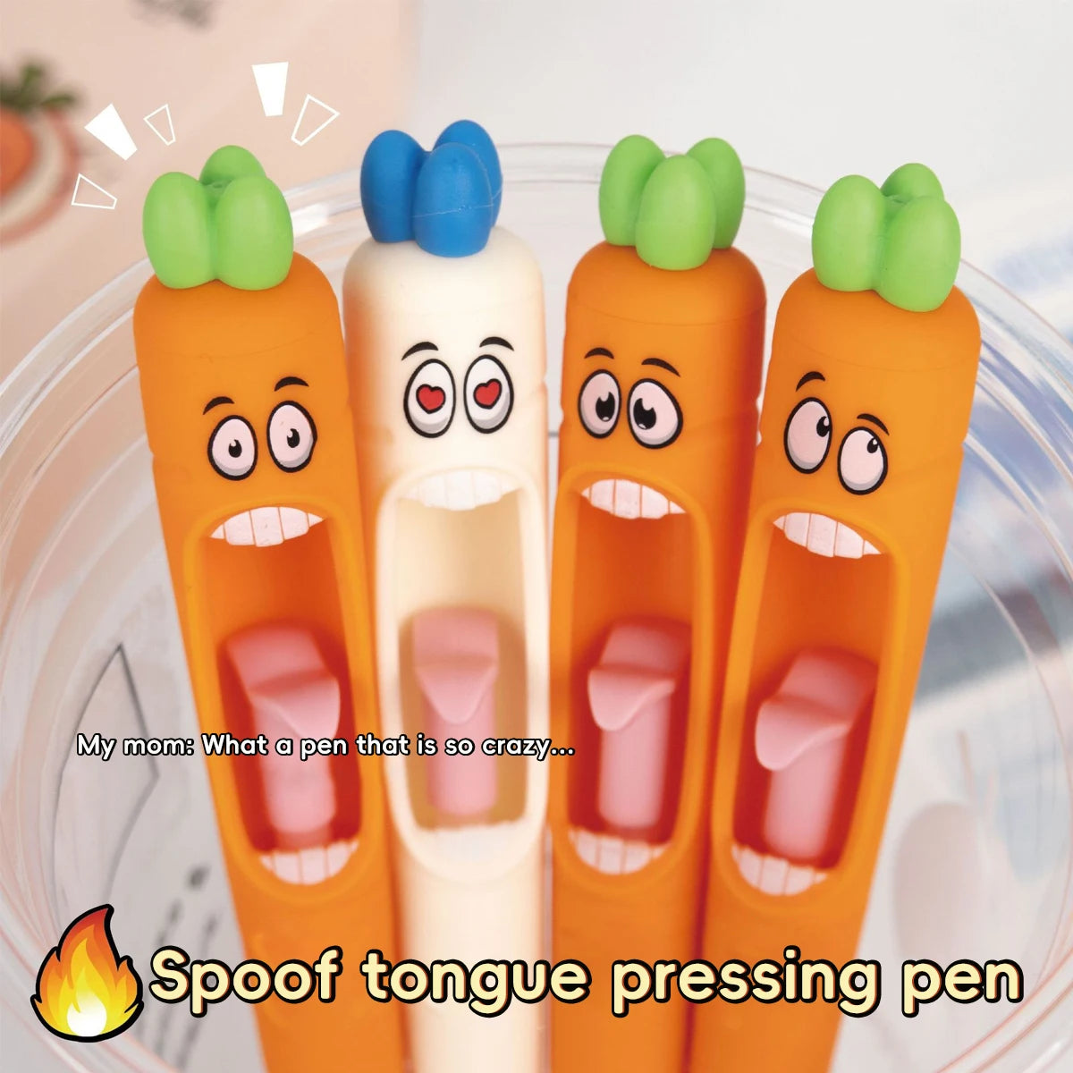 1-4pcs Kawaii Neutral Pen 0.5mm Cartoon Creative Carrot Shape Press Neutral Pen Set School Student Office Stationery Supplies