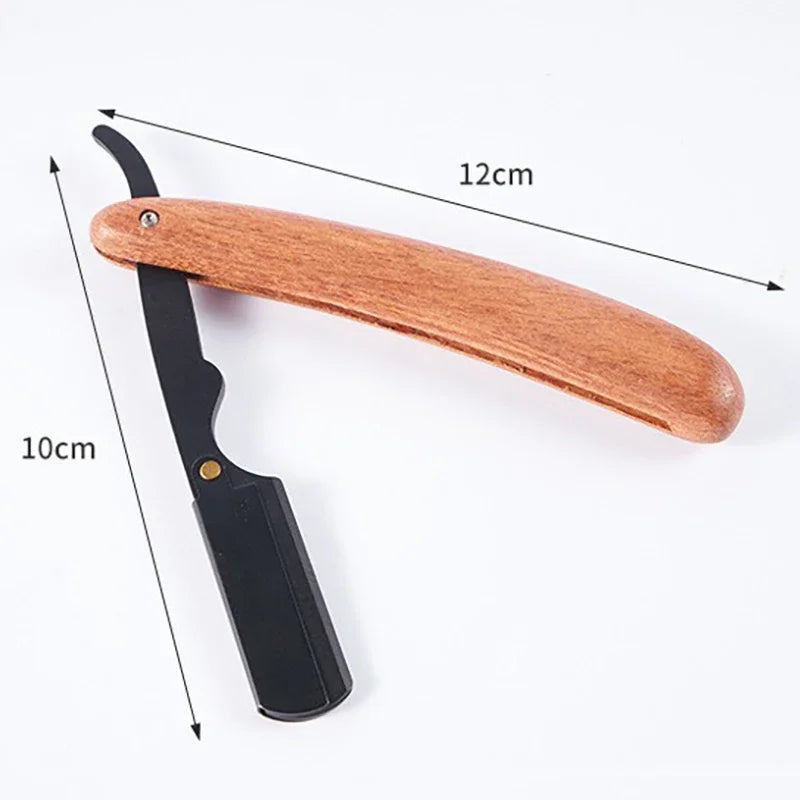 Men's Professional Barber Razor Pear Flower Wood Manual Folding Shaving Shave Stainless Steel Straight Razor Beard trimmer