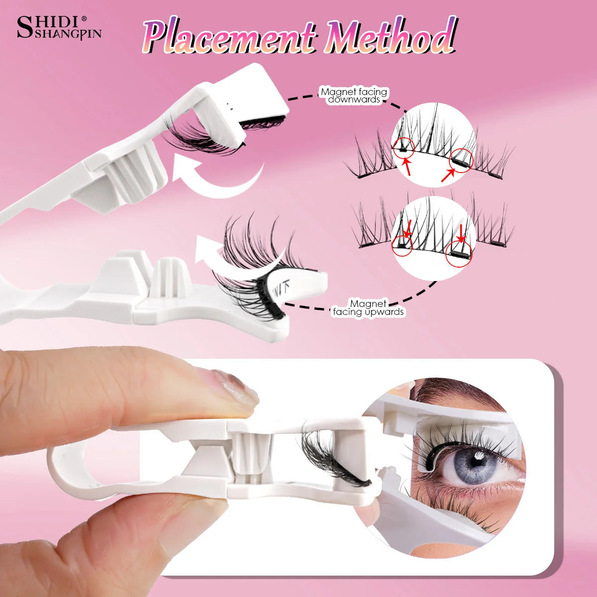 Magnetic Eyelashes 2 Pairs 3D Magnetic False Eyelashes Tweezer Set Natural Mink False Lash Professional Eyelash Extension Makeup