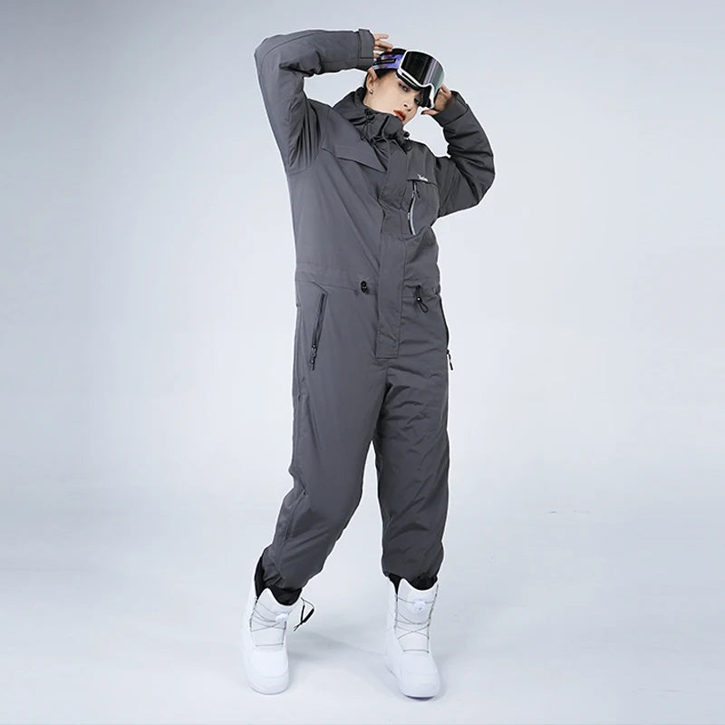 Ski Suit Cold-Proof Men's and Women's One-Piece Outdoor Waterproof Windproof Snowboarding Suit горнолыжный костюм мужской