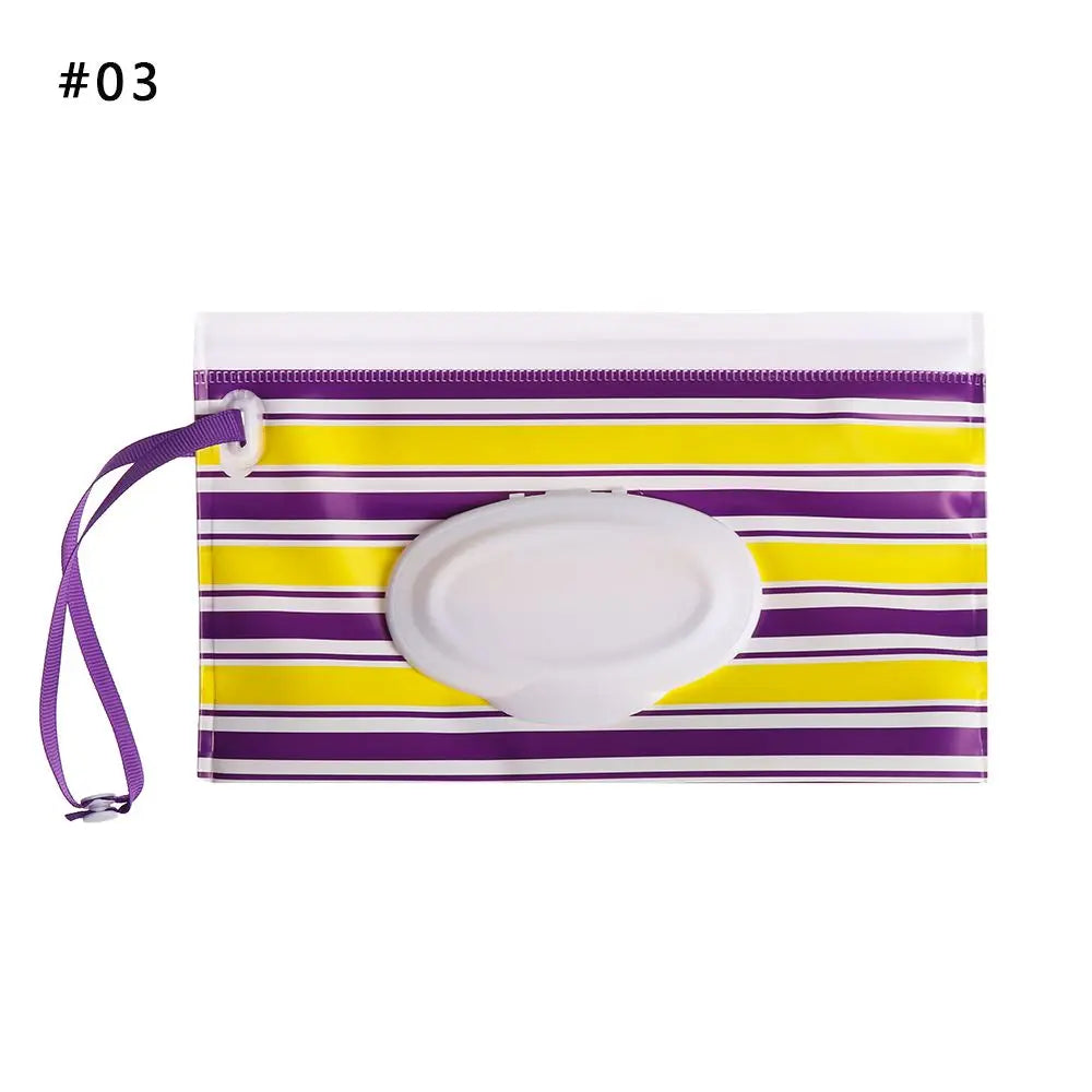 Hot Refillable EVA Wet Wipes Bag Cosmetic Pouch Tissue Box Wipes Holder Flip Cover Snap-Strap Carrying Case Stroller Accessories