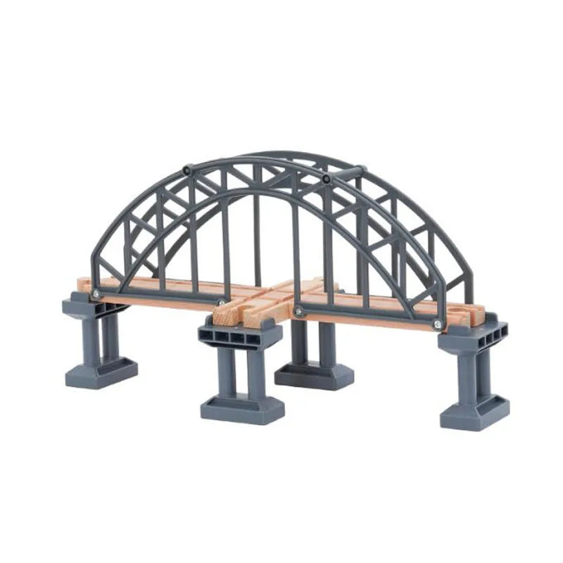 Wooden Train Track Set Accessories Track Expansion Part Wooden Railway Scene accessories Bridge Christmas Gift For Toddlers