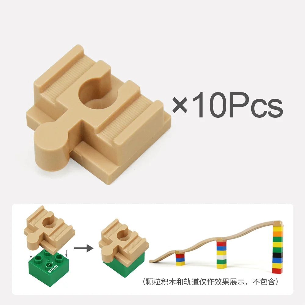 5-10PCS Wooden Train Track Accessories Plastic Building Blocks Adapters Wooden Track Connectors fit Wood Tracks Toys