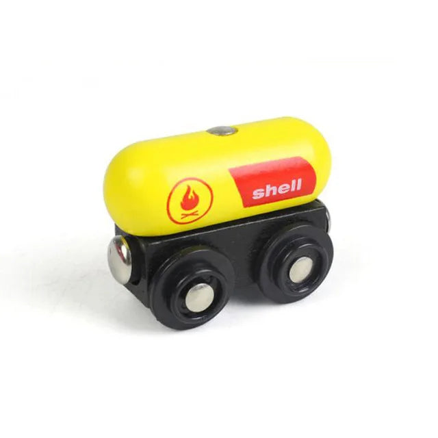 Wooden Magnetic Trolley Wood Track Accessories Car Train Track Scene Airplane Truck Wooden Tracks Educational Toys Children Gift