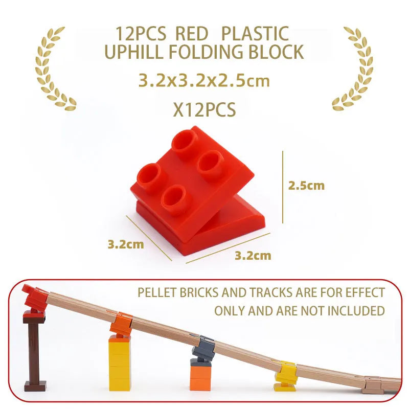 NEW Wooden Track Connector Set Building Block Connection Adapters Train Track Railway Rail Toy DIY For Kids Birthday Xmas Gifts