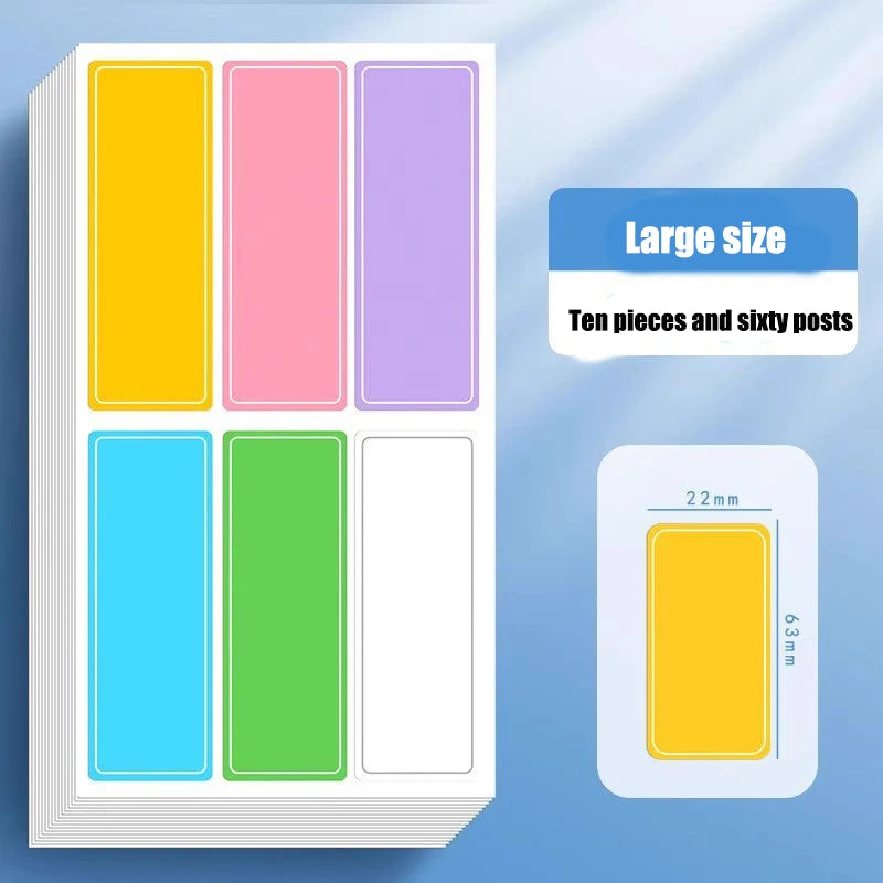 Colored Self-adhesive Paper Waterproof Label Stickers Self-adhesive Handwritten Name Stickers Name Stickers Date and Food Labels