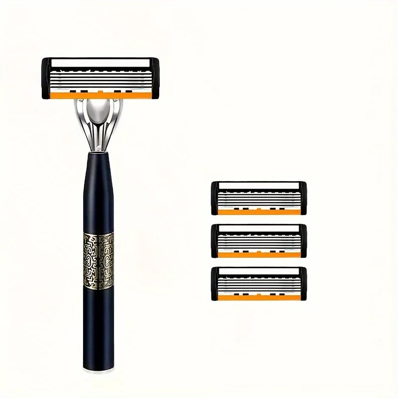 6-Layer Safety Razor Stainless Steel Progressive Blade Easy to Shave Men's Shaving and Women's Hair Removal Shaving Tools