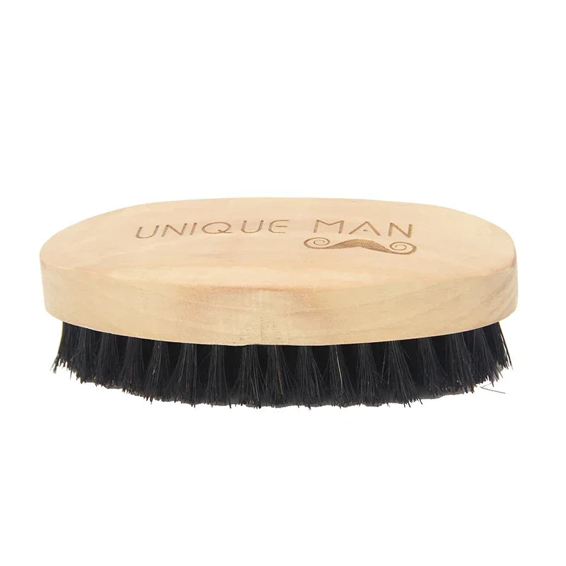 Wooden Hair Beard Brush For Men Natural Wood Comb Boar Bristle Mustache Brush Travel Men's Waves Brush Gifts Birthday Beard Care