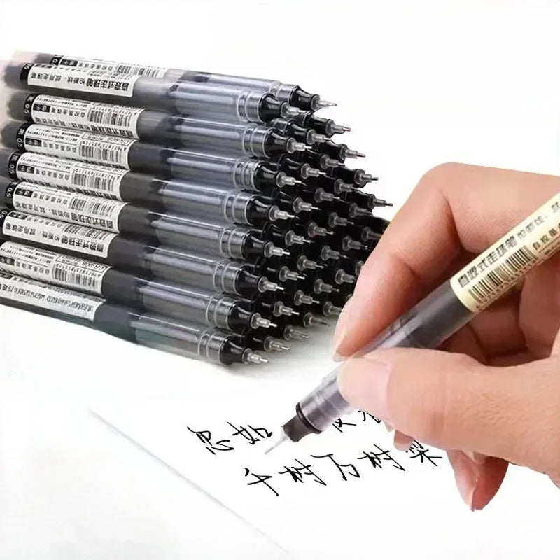 10Pcs High Quality Needle Type Gel Pens Straight Liquid Ballpoint Pen Kawaii Stationery School Office Supplies Student Writing