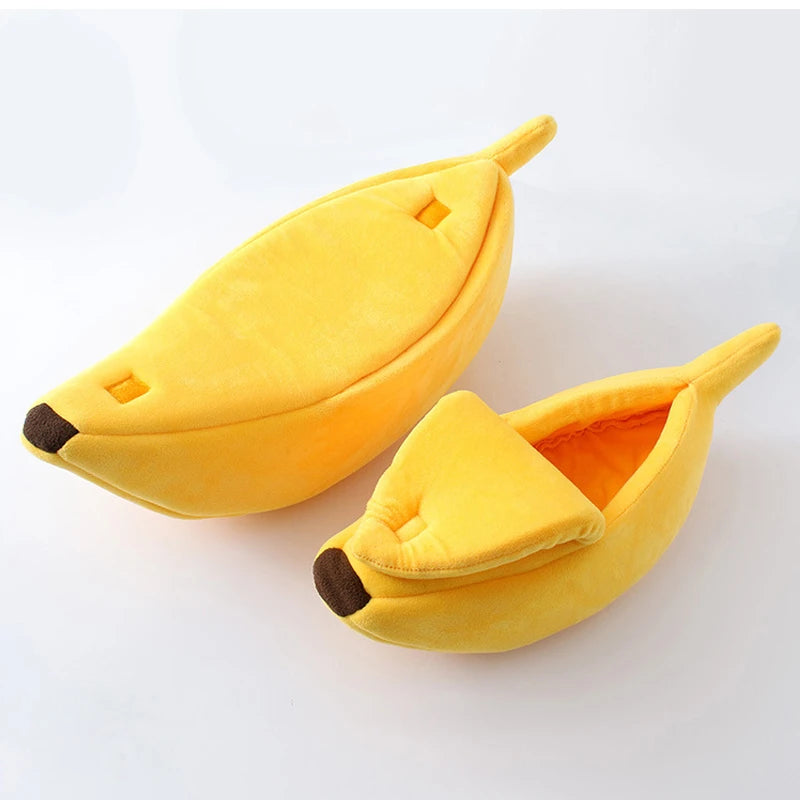 Premium Banana Cat Bed - Funny Cozy Pet House with Cushion