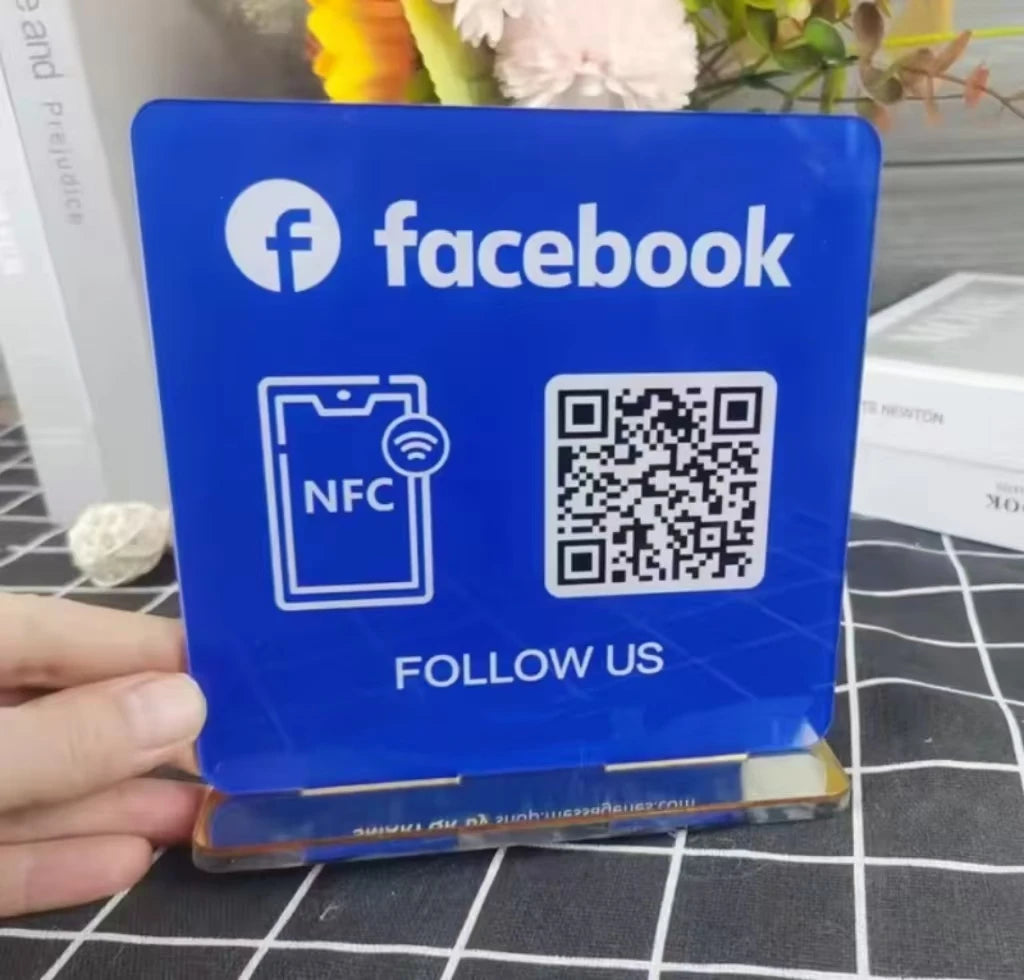 Custom Google Review Sign with NFC Scan code Acrylic Social Media Signs For Your Business Retail Store Decors