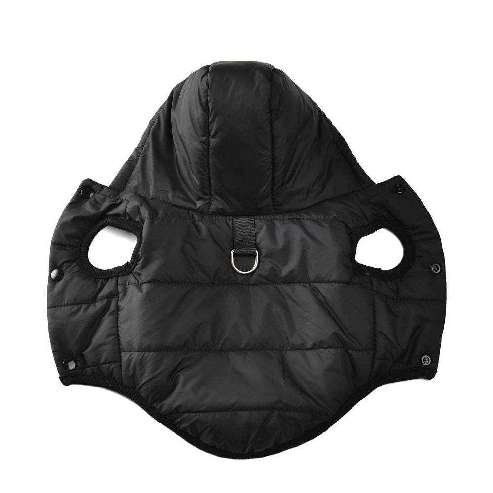 Pet Dog Jacket Coat For Small Medium Dogs Cats Winter Warm Fleece Hooded Clothes With D-ring French Bulldog Chihuahua Clothing