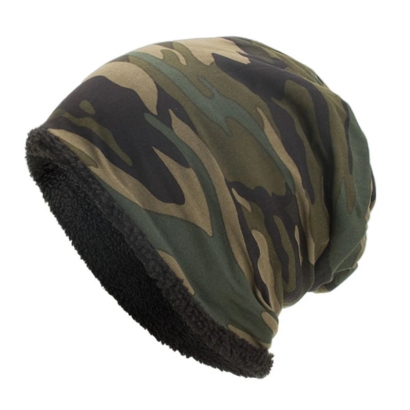 Outdoor Warm Cap Balaclava For Women/Men Camouflage Cotton Cap Plus Velvet Hat Warm For Autumn Winter Skiing Bike Accessories