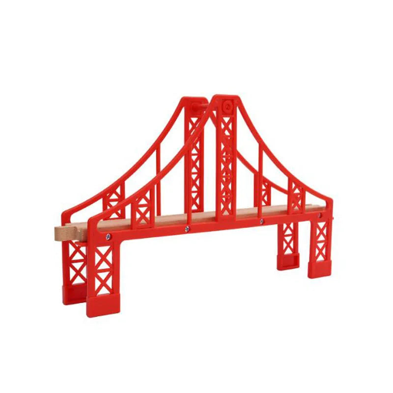 Wooden Train Track Set Accessories Track Expansion Part Wooden Railway Scene accessories Bridge Christmas Gift For Toddlers