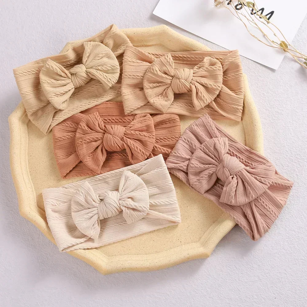 Premium Elastic Bow Headband - Soft Nylon Baby Girl Hair Accessory