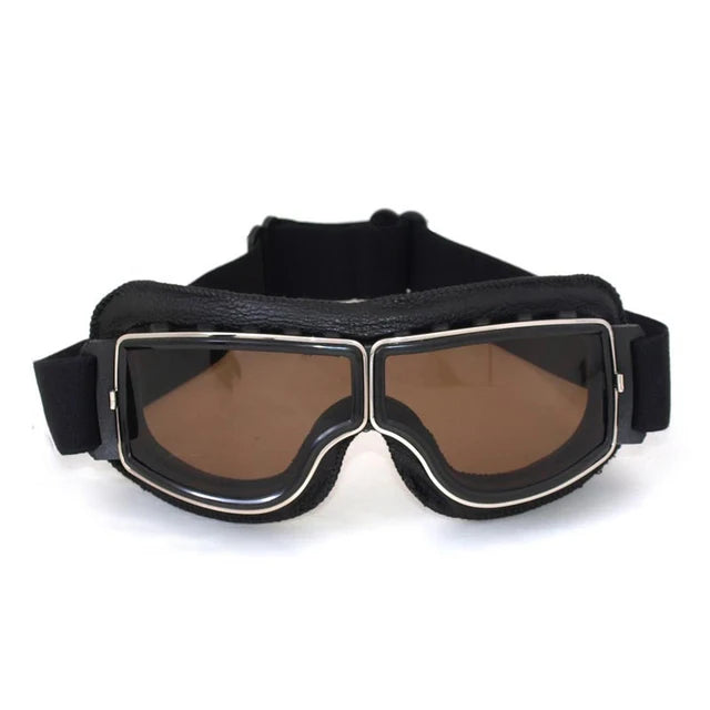 Premium Motorcycle Goggles - Windproof Retro Leather Folding Glasses