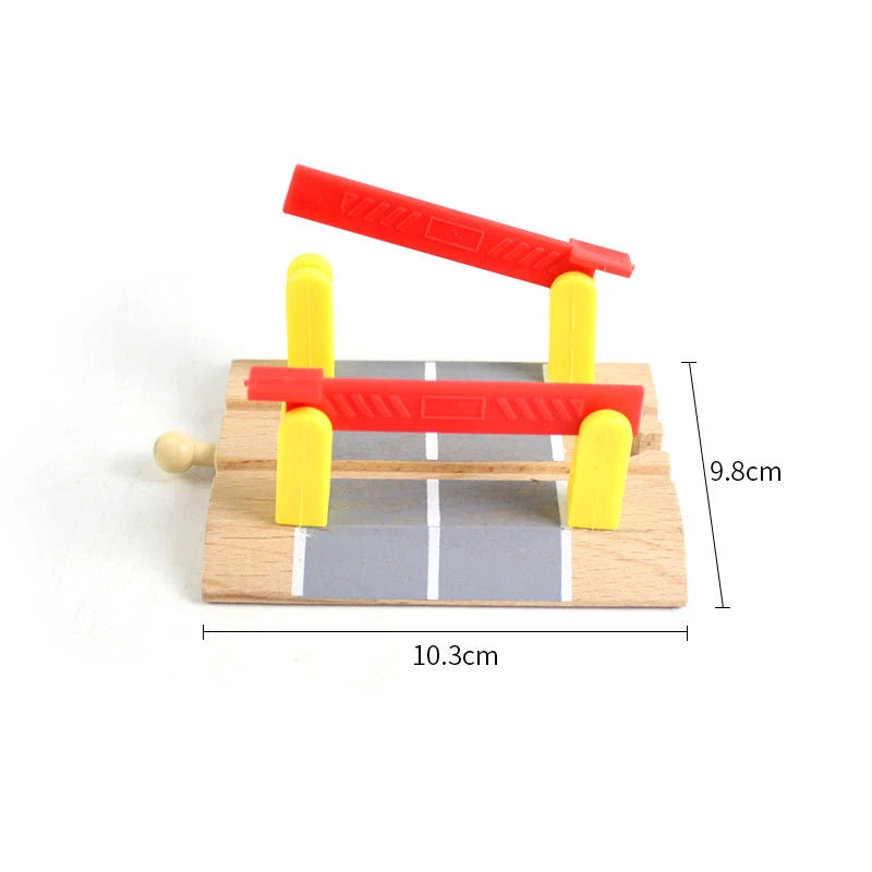 Wooden Train Track Accessories Universal Wooden Railway Tracks Bridge Parts Adapters Fit for All Brand Train Toys Birthday Gifts