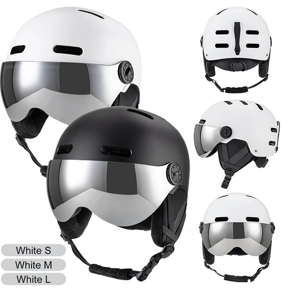 Winter Ski Helmet Snowboard Helmet with Goggles Skiing Helmet ABS Shell Protective EPS Foam Snow Helmet for Men Women
